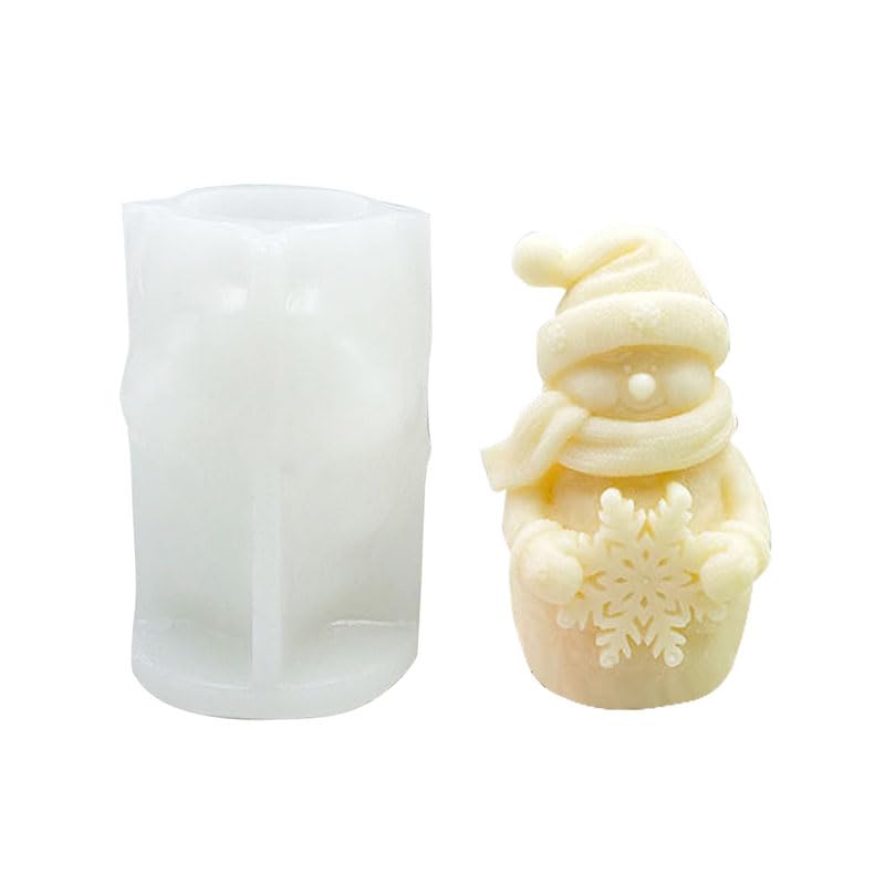 Christmas Silicone Snowman & Flower Tree Candle Mold for Soy Wax & Resin Casting - DIY Holiday Home Decor, Gifts & Aromatherapy (Perfect for Christmas Decorations, Handmade Gifts & Festive Ambiance)