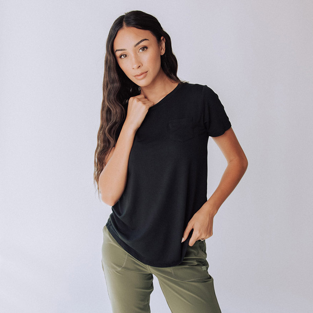 Soft & Breathable Bamboo Black Basic Tee for Men & Women | Eco-Friendly Comfort Fit T-Shirt | Perfect for Casual Wear, Yoga & Lounge