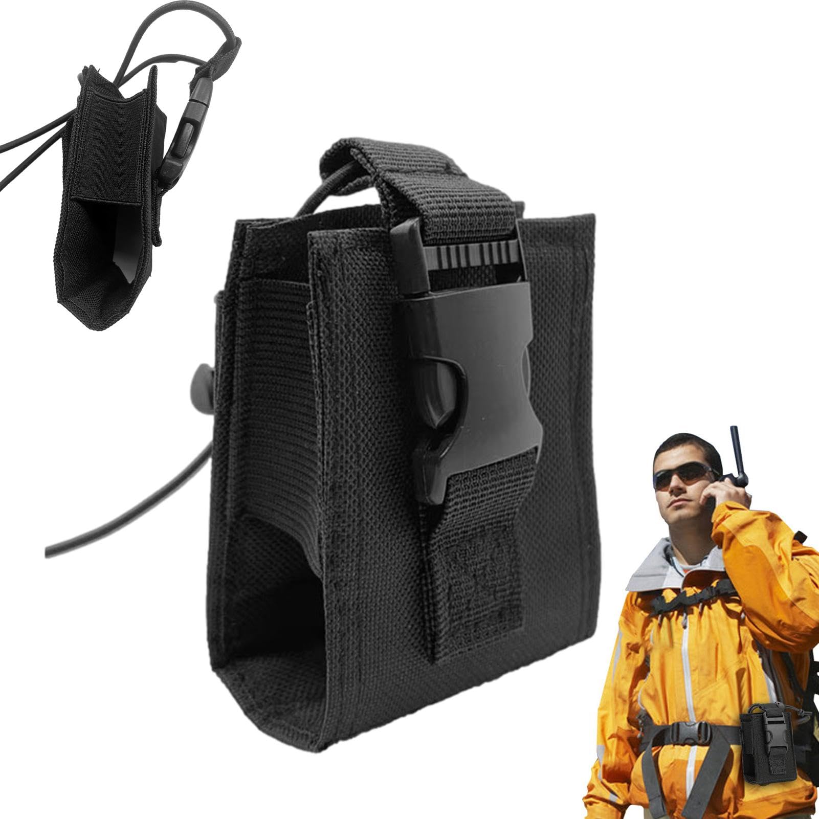 Durable Walkie Talkie Pouch & Two-Way Radio Holster Case - Heavy Duty Belt Clip Holder for Police, Security & Outdoor Use | Protective Sleeve for Motorola, Kenwood & Baofeng Radios | Ideal for Construction, Hiking & Emergency Preparedness