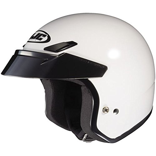 HJC CS-5N Solid White Large Half Shell Motorcycle Helmet - DOT Approved Lightweight Street Bike Helmet for Men & Women - Perfect for Cruiser, Scooter & Urban Riding