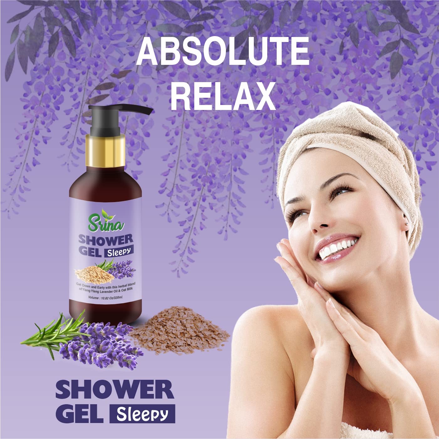 Relaxing Lavender Aromatherapy Body Wash Gel for Stress Relief & Better Sleep - Perfect for Nighttime Showers & Baths