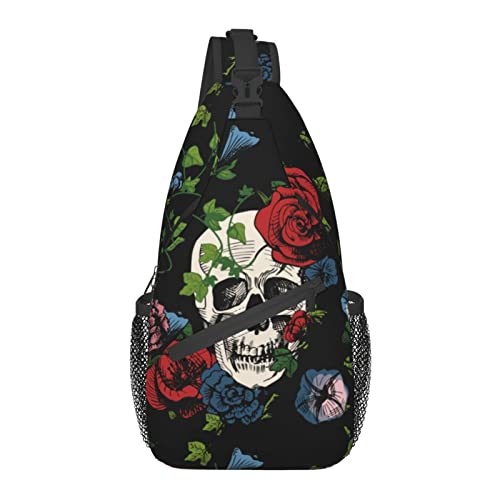 Skull and Rose Flower