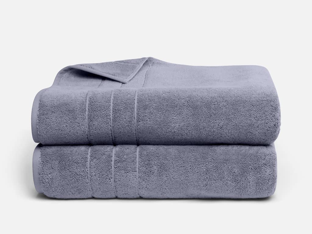Brooklinen Super-Plush Bath Sheets Set of 2 - Ultra Soft & Absorbent Luxury Towels for Spa, Bathroom & Beach | Smoke Color
