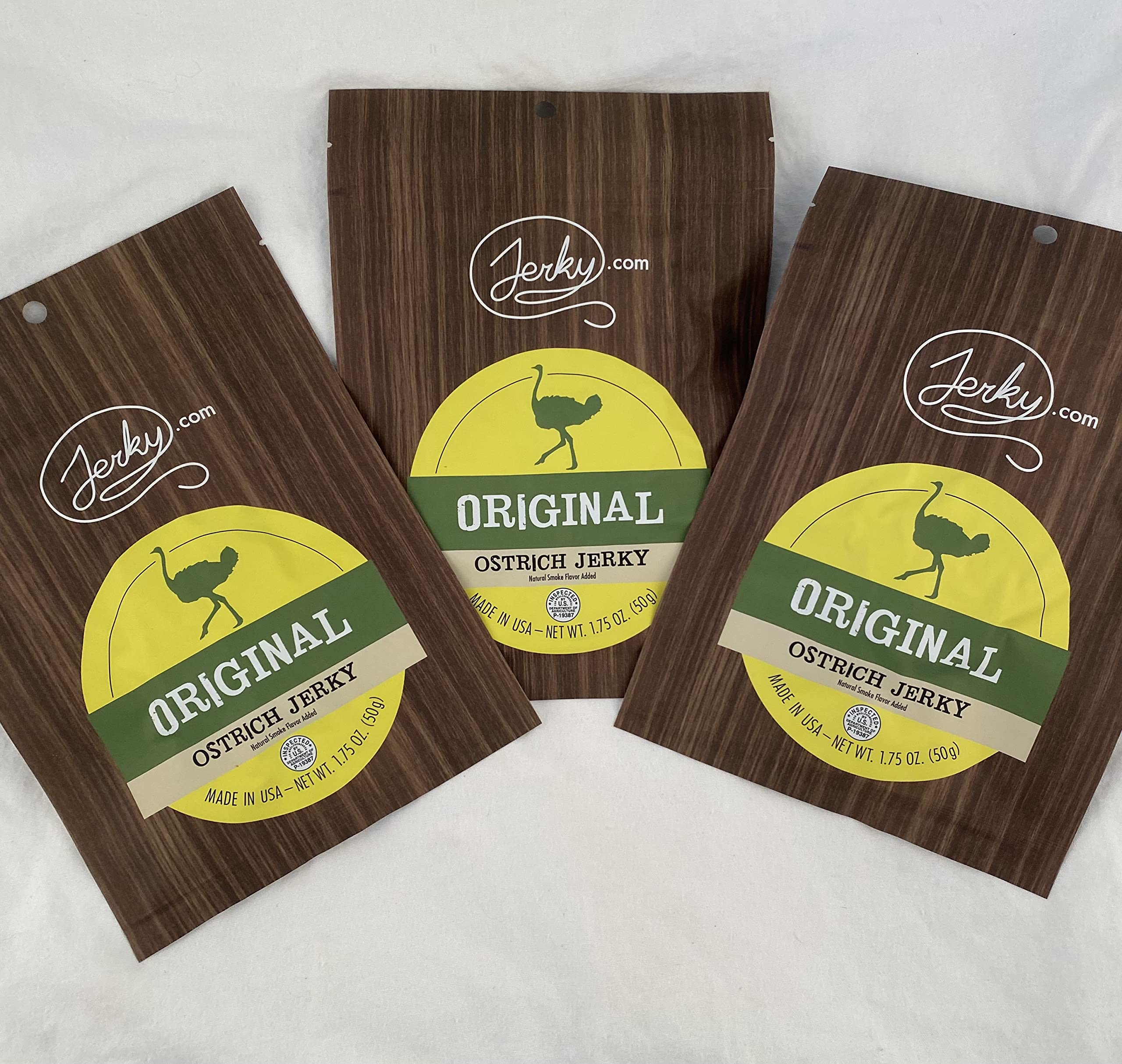 Premium Ostrich Jerky - All-Natural Wild Game Meat Snacks, High-Protein Healthy Jerky for Adults - No Preservatives, Gluten-Free - 1.75oz (3-Pack) | Perfect for Keto Diet, Camping & Outdoor Adventures
