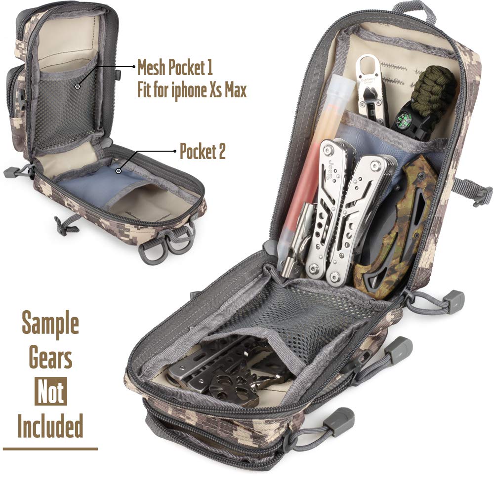 Tactical MOLLE Utility Pouch - EDC Tool Organizer & Phone Holder | Compact Waist Pack for Medical IFAK, Outdoor Gear & 3-Day Backpack Essentials | Perfect for Hiking, Camping & Emergency Preparedness