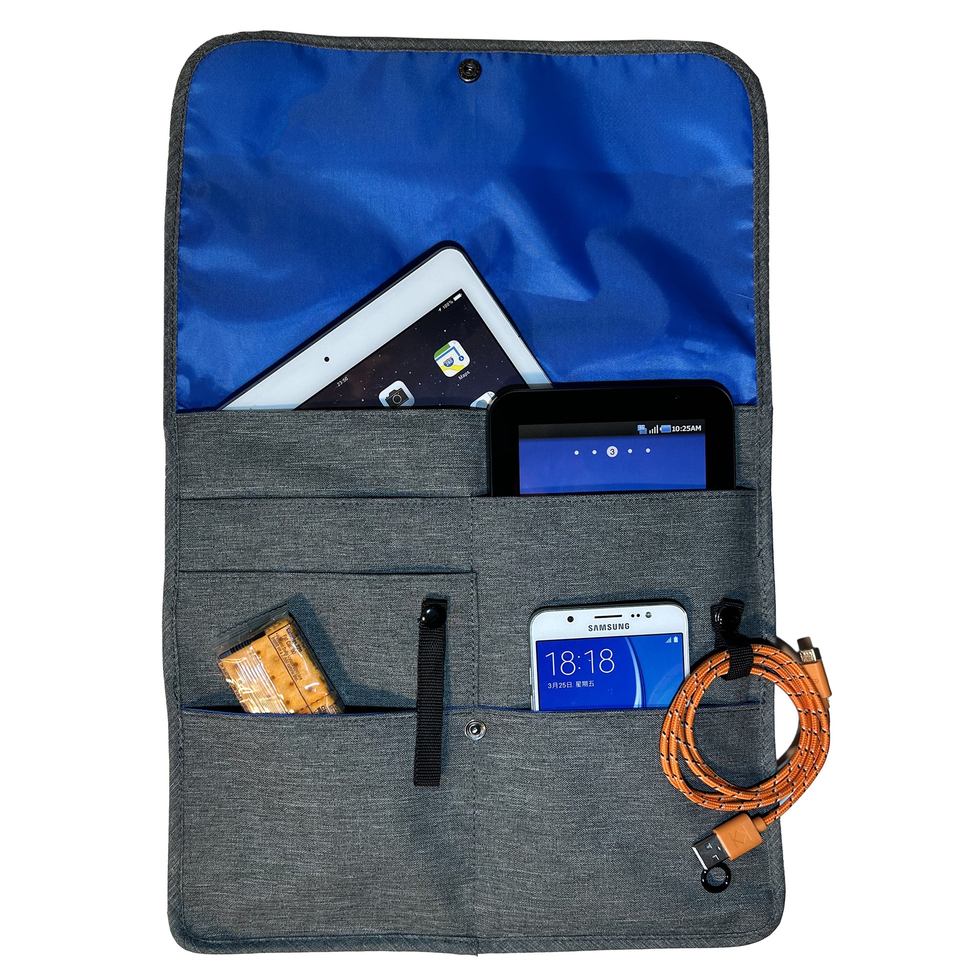 Hanging Seatback Travel Organizer - Car Backseat Storage Pouch for Road Trips & Family Travel | Perfect for Toys, Snacks & Essentials