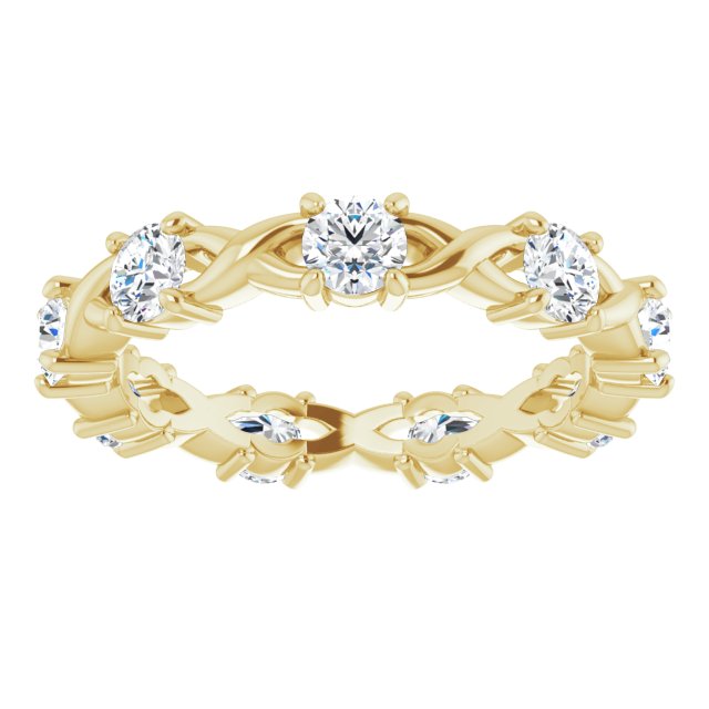 0.90 Carat Round Diamond Twist Eternity Band Ring - 14K White Gold Wedding Anniversary Gift for Her