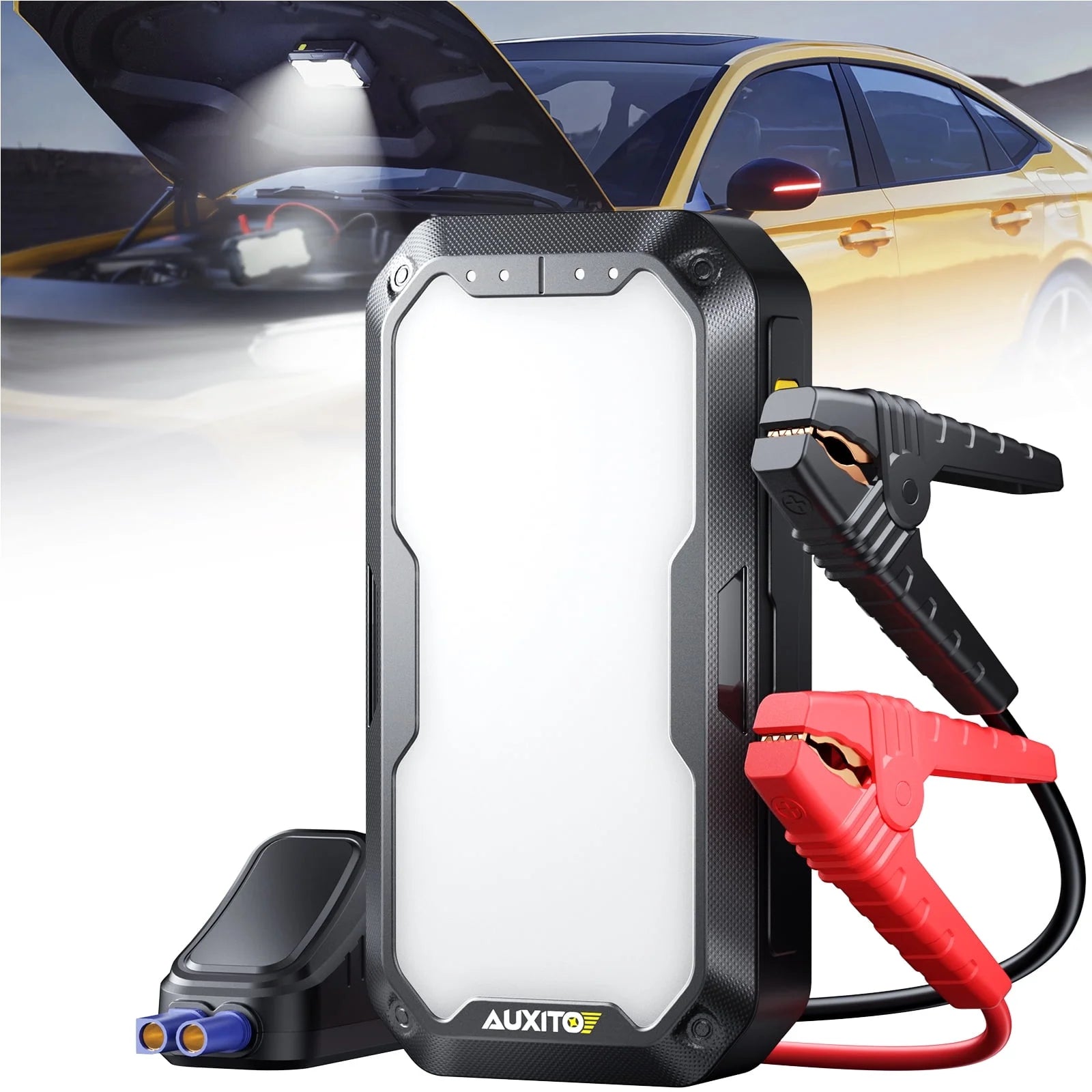 AUXITO J101 BY 4000A Portable Car Battery Jump Starter - 2000A Peak Power, 12V Auto Battery Booster with USB Quick Charge, LED Light for Cars, Trucks, SUVs - Emergency Roadside Assistance & Power Bank for Camping, Travel