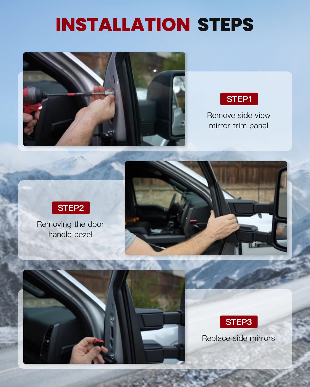 CCiyu Power Adjustable Manual Folding Left Side Exterior Mirror Replacement for 2007-2014 Jeep Compass - Perfect for Off-Roading & Daily Commuting