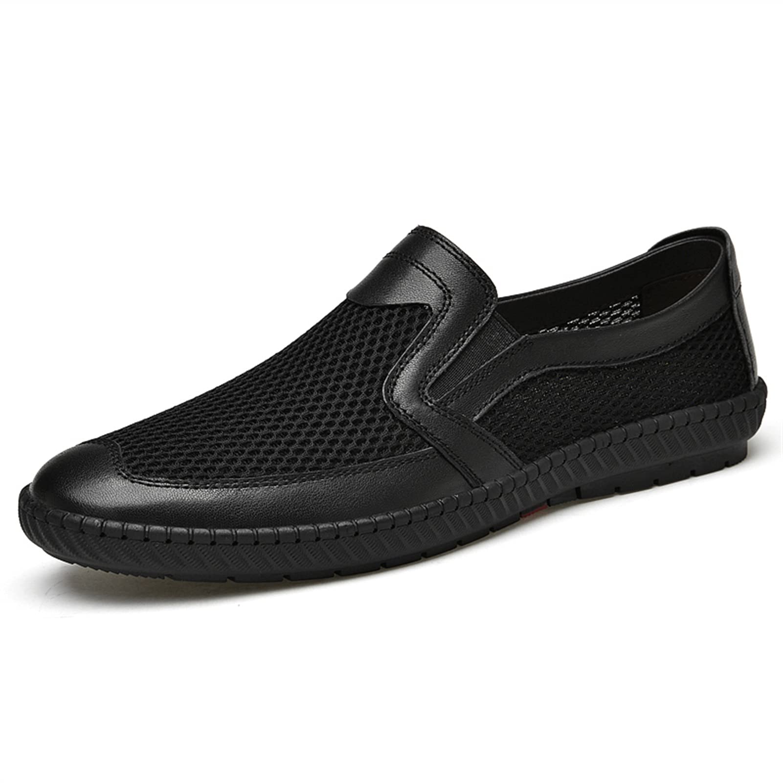 Breathable Lightweight Men's Smoking Loafers - Flexible Flat Heel Anti-Slip Casual Slip-On Shoes for Work, Travel & Daily Wear