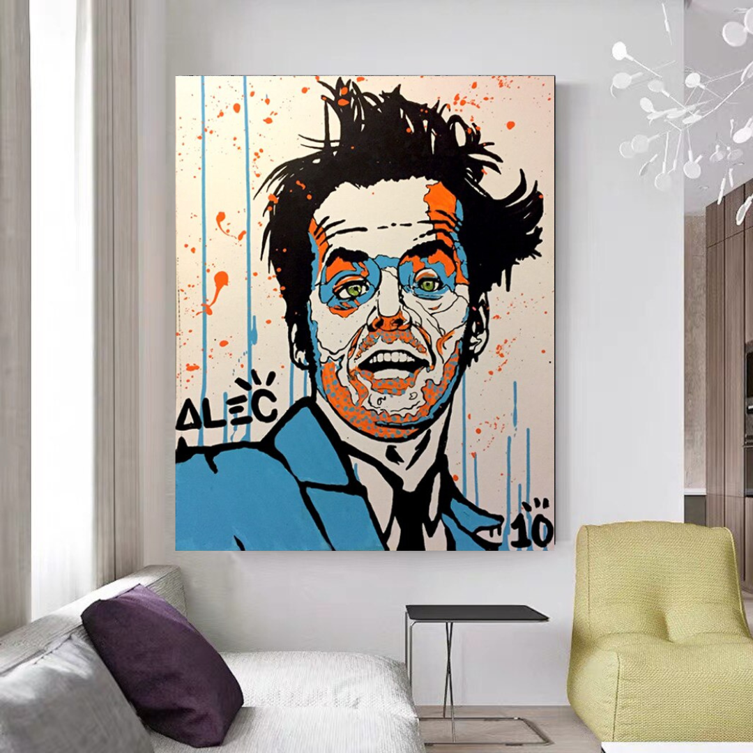 Jack Nicholson Joker Canvas Wall Art - The Dark Knight Movie Poster - High Quality Home Decor for Living Room, Bedroom & Office