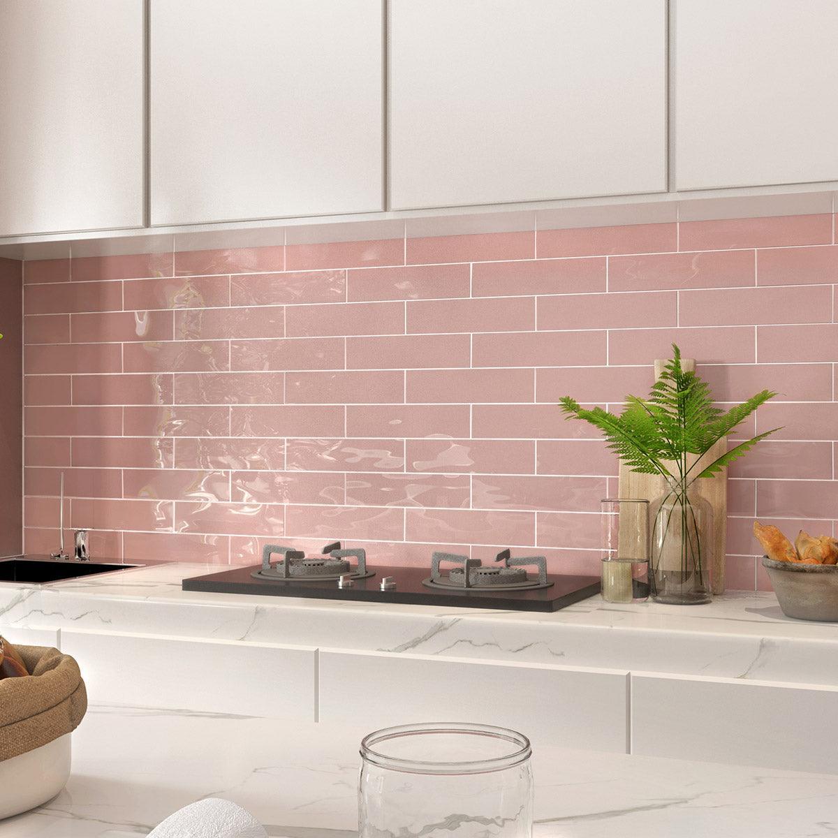 Metro Light Green Frame 68x280 Glossy Subway Tile - Perfect for Kitchen Backsplash, Bathroom Walls & Modern Interior Design