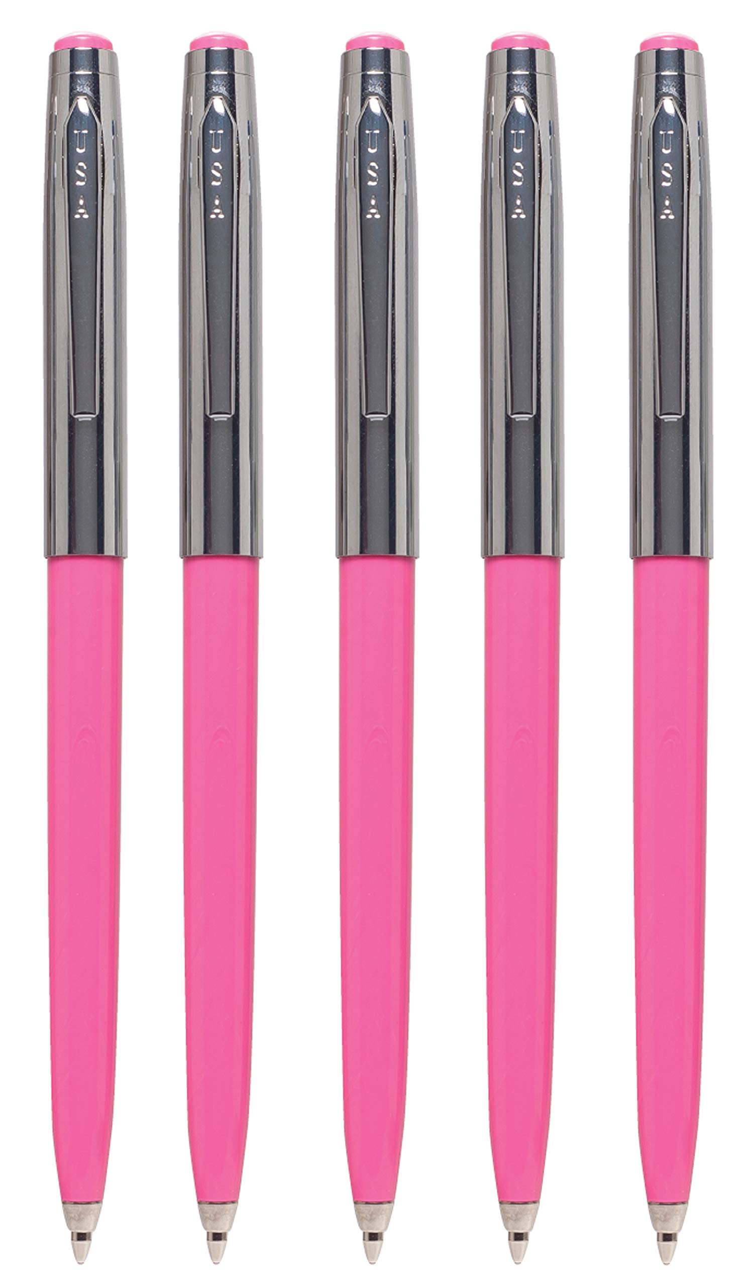 Premium Executive Retractable Pens - 5 Pack (Made in USA) - Smooth Writing Ballpoint Pens for Office, Business & Gifts - Elegant Pink Color - Perfect for Professionals, Corporate Meetings & Everyday Use