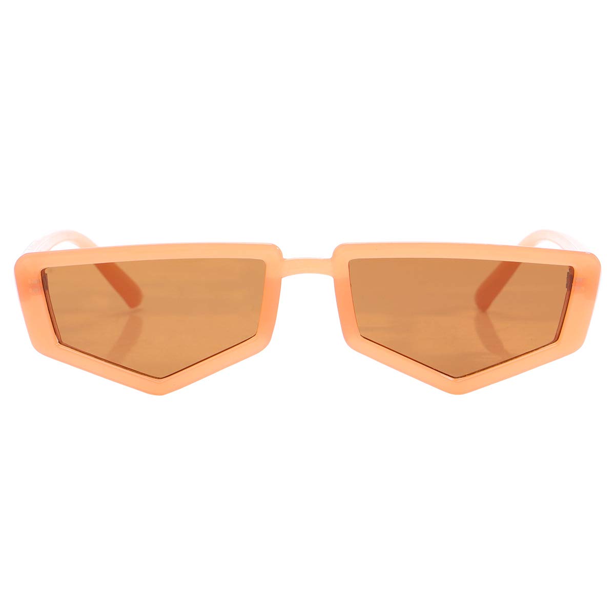 KESYOO Retro Polygonal Small Frame Sunglasses for Men & Women - Fashionable Streetwear Accessory (Brown/Black) | Perfect for Outdoor Activities, Beach, Driving & Daily Wear