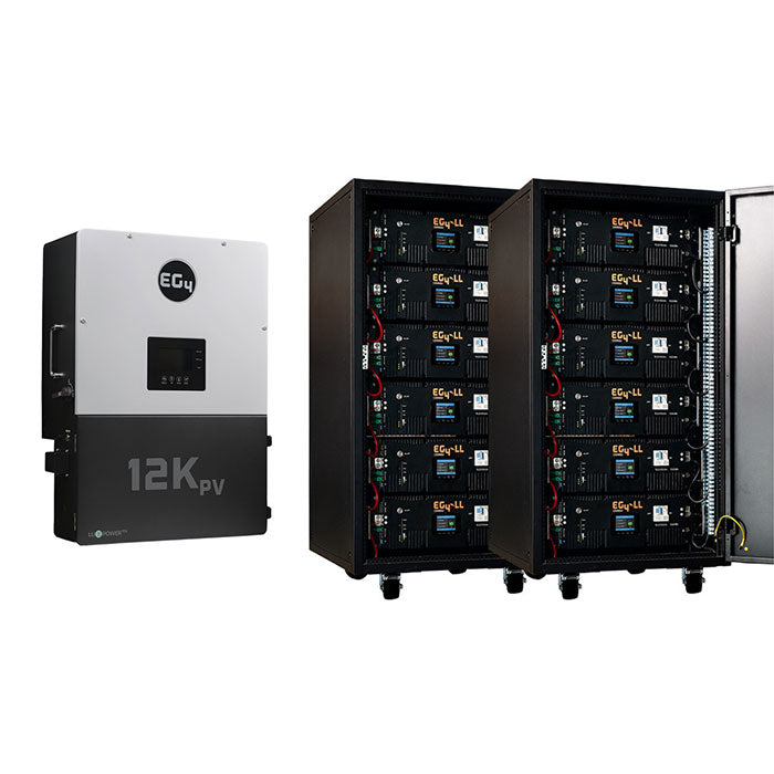 EG4 12kPV Hybrid Solar Inverter with EG4 Lithium Powerwall Battery System Bundle - Complete Home Solar Energy Storage Solution for Off-Grid & Backup Power