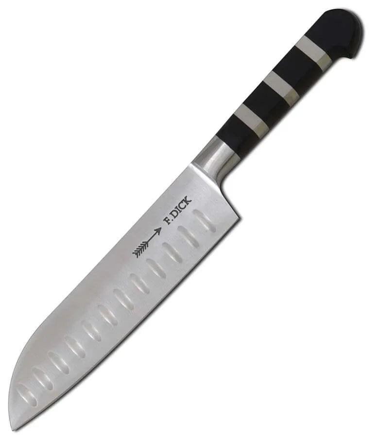F. Dick 6.75 Inch Hollow Ground Santoku Knife - Professional Japanese Kitchen Knife for Slicing, Dicing & Chopping Vegetables, Meat & Fish - Perfect for Home Chefs & Culinary Enthusiasts