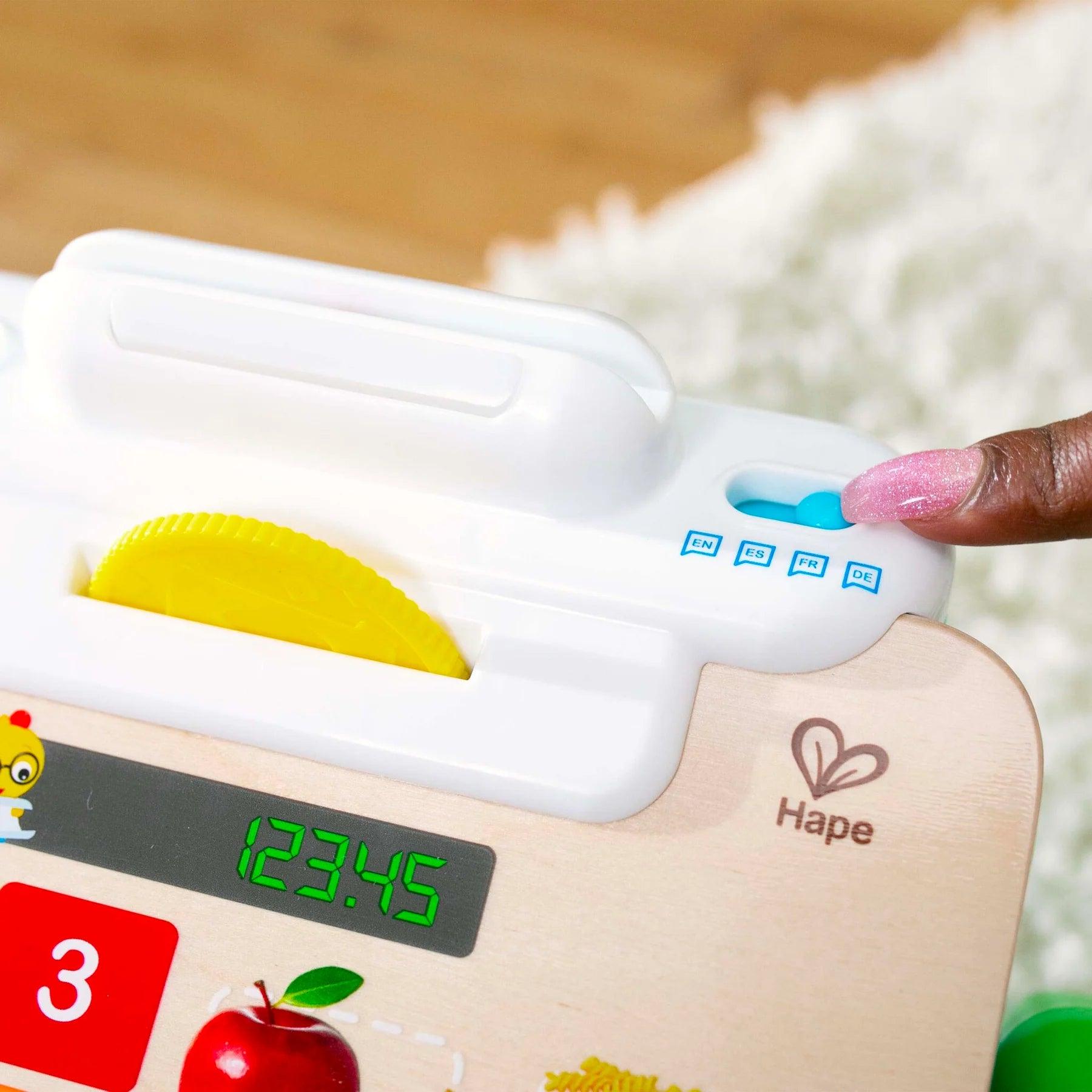 Baby Einstein HAPE Magic Touch Wooden Cash Register Toy - Pretend Play Shopping Set for Kids Ages 3+ | Perfect for Role Play, Math Learning & Imaginative Play at Home or Preschool