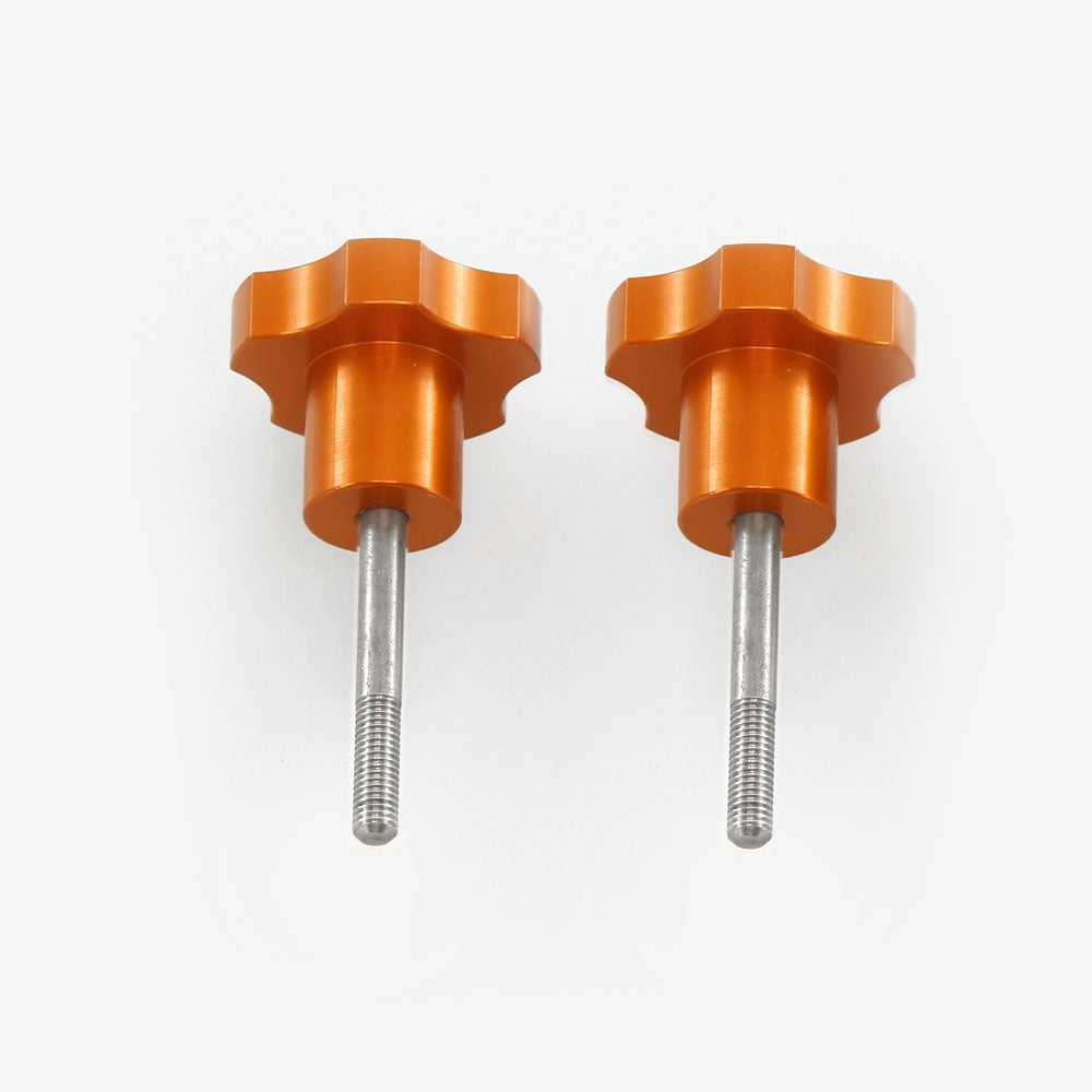 ADM Accessories CGEM Knob Upgrade - Two Orange Anodized Rosette Saddle Knobs for CGEM Telescopes | Perfect for Astronomy Enthusiasts & Telescope Maintenance