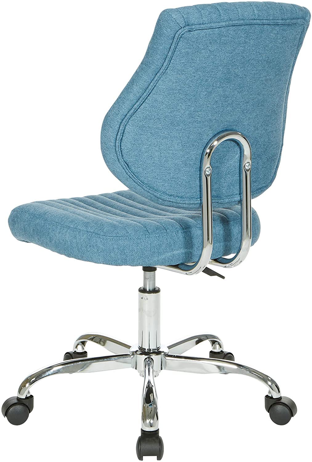OSP Home Furnishings Sunnydale Adjustable Plush Office Chair with Chrome Base - Ergonomic Desk Chair for Home Office, Gaming & Study - Sky Blue