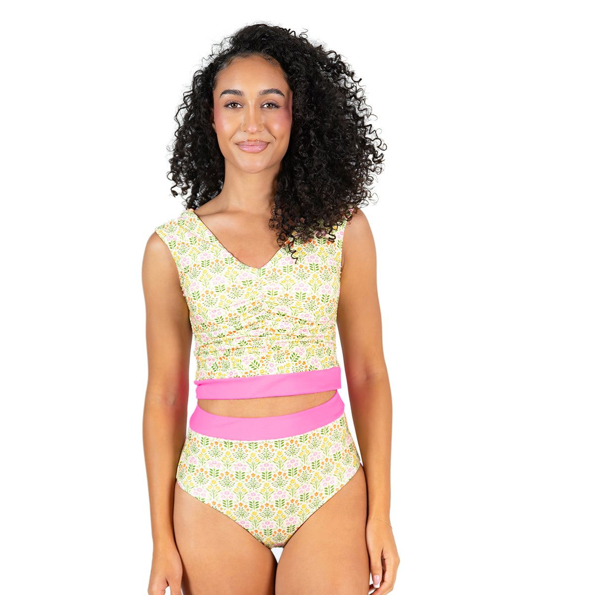 V Neck Gathered Tankini Top for Women - Sexy Swimwear with Adjustable Straps & Supportive Fit - Perfect for Beach, Pool & Summer Vacations
