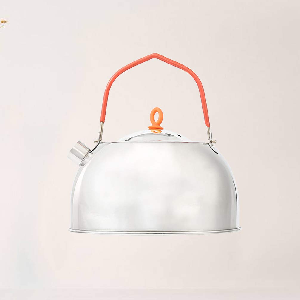 LIOOBO Stainless Steel Camping Kettle - Portable Outdoor Coffee & Tea Pot for Backpacking, Hiking, and Travel - Lightweight Water Boiler for Camp Stove Use