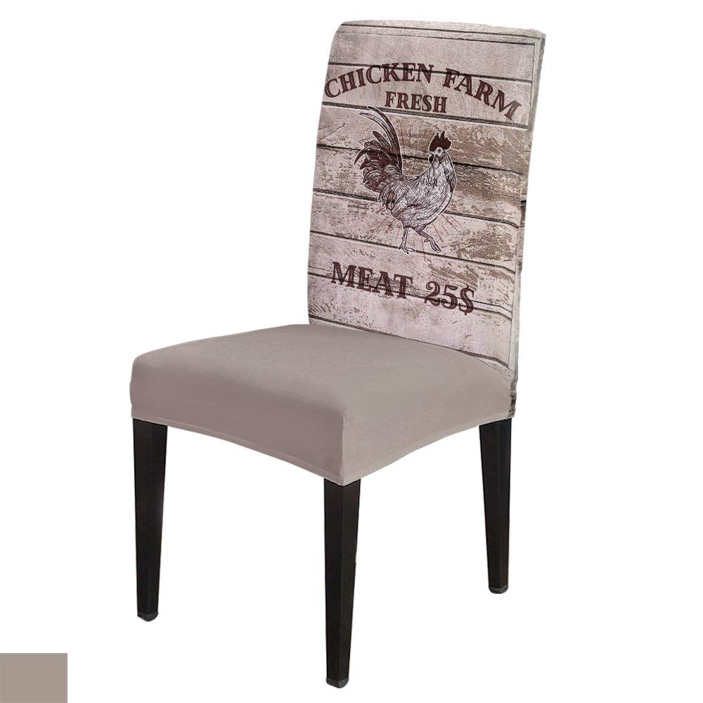 Z and L Home Washable Stretch Slipcovers - 8PC Shabby Chic Farmhouse Dining Chair Covers with Rustic Wooden Seat Protectors | Perfect for Country Weddings, Banquets & Hotel Events