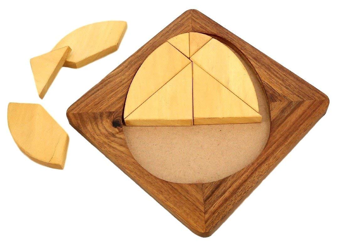 Handmade Wooden Egg Tangram Puzzle - 6 Inch, 9 Pieces - Educational Brain Teaser for Teens & Adults - Perfect Gift for Boys 14+ - Great for Stress Relief, Classroom Activities & Family Game Night