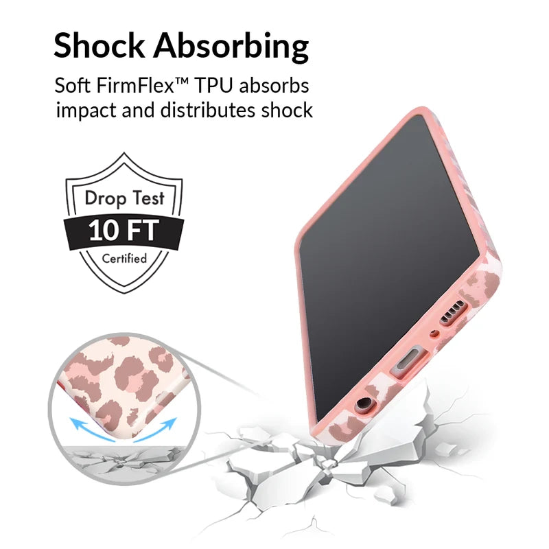 Samsung Galaxy Phone Case - Blush Leopard Print Protective Cover for Samsung S21/S20/S10/Note 20 - Stylish & Durable Slim Fit Case for Everyday Use & Travel