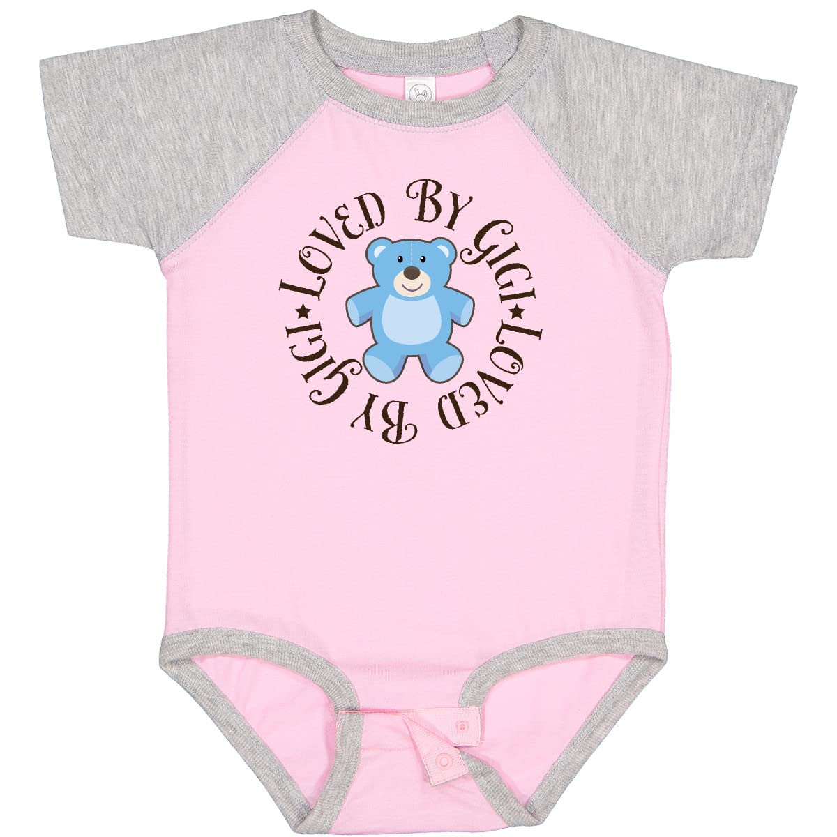 Inktastic Loved by Gigi Baby Boy Short Sleeve Bodysuit - Soft Cotton Onesie for Newborns & Infants - Perfect for Playdates, Photo Shoots & Everyday Wear