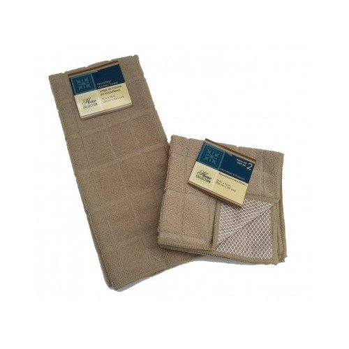 Premium Microfiber Dish Towels Set of 3 - Super Absorbent Kitchen Cleaning Cloths for Dishes, Countertops & Glass - Reusable Dish Rags for Washing, Drying & Polishing (Tan) - Perfect for Daily Kitchen Cleaning & Household Chores