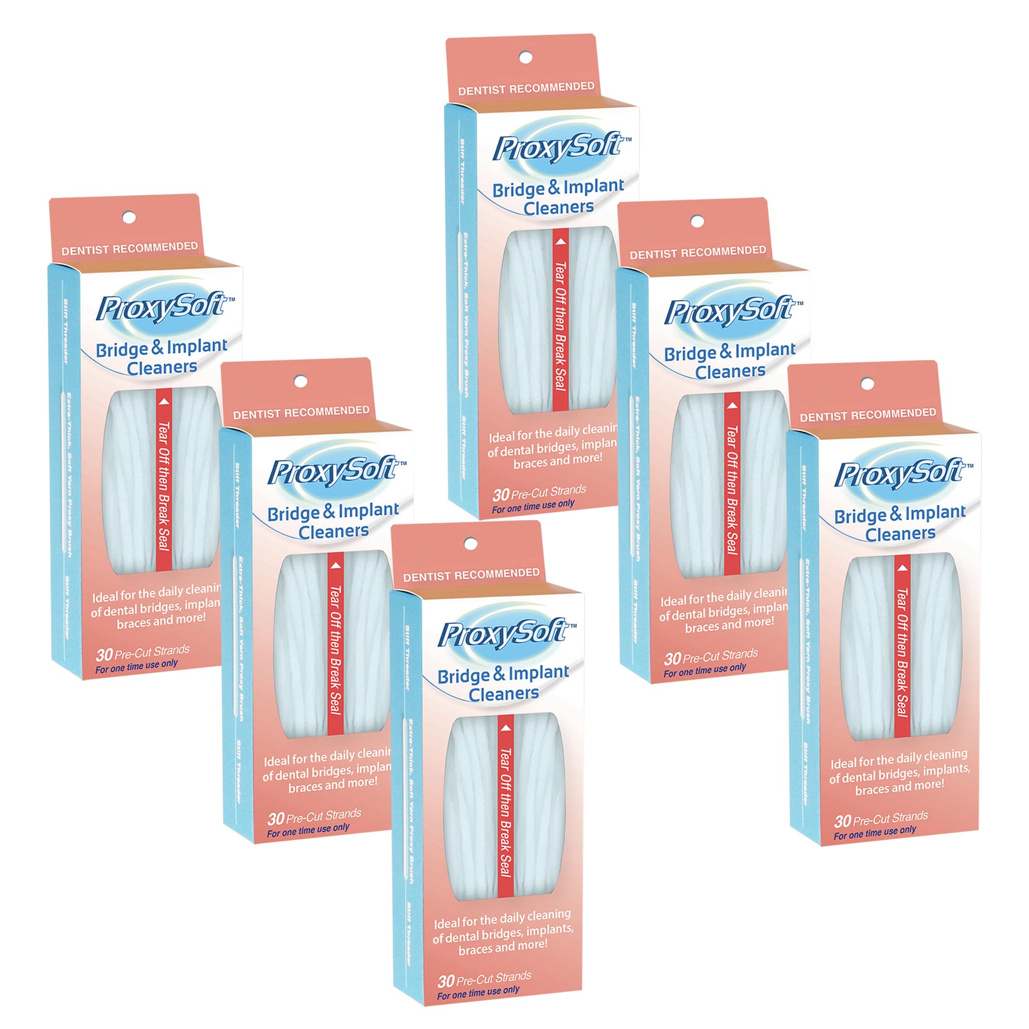 **Proxysoft Dental Floss for Bridges & Implants – 6 Pack Floss Threaders for Dental Bridges, Implants, Braces – Extra-Thick Proxy Brush for Optimal Oral Hygiene – Teeth Bridge & Implant Cleaners – Perfect for Travel & Daily Dental Care**