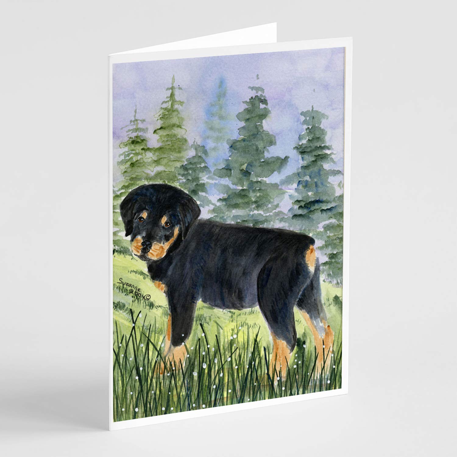 Rottweiler Greeting Cards & Envelopes - Pack of 8 Blank A7 Note Cards (5x7 Inches) | Whimsical Dog Lover Stationery for Birthdays, Thank You Notes & Special Occasions