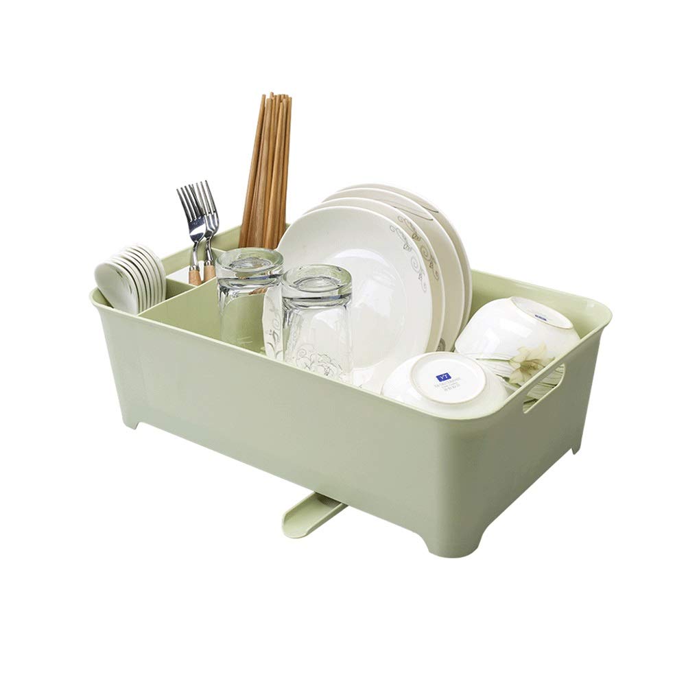 CCBUY Stainless Steel Dish Rack with Utensil Holder - 2-Tier Kitchen Plate Drainer & Cutlery Storage Organizer for Countertop - Perfect for Drying Dishes, Cups and Silverware After Washing