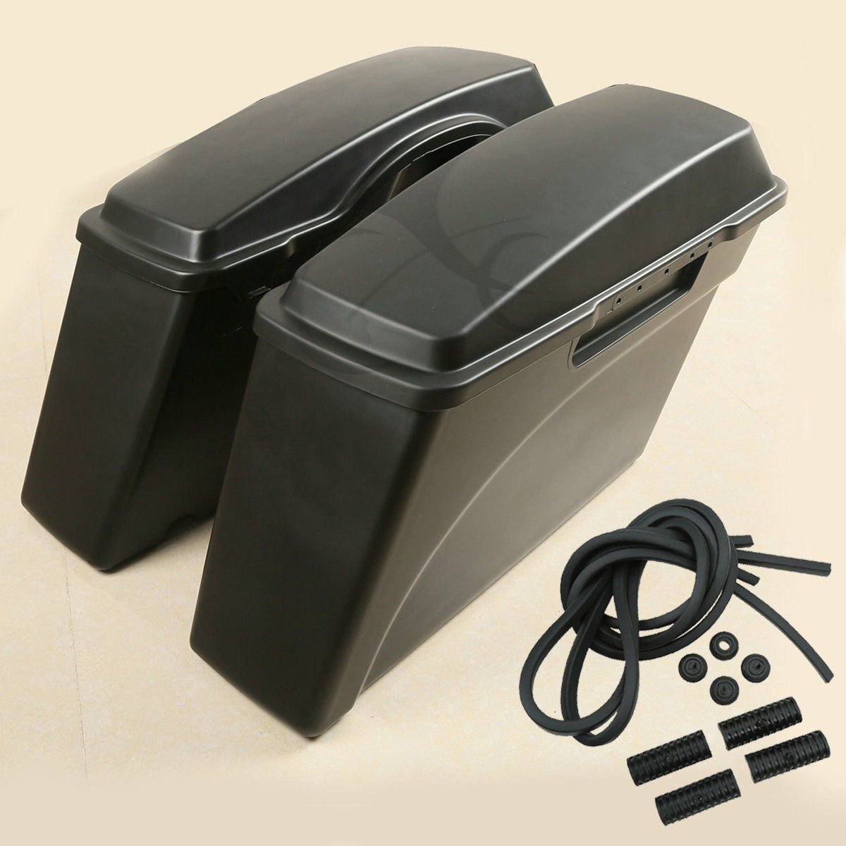 Premium TCMT Hard Saddle Bags with Lockable Lid for Harley Touring Models (CVO Road Glide, Road King, Street Glide, Electra Glide Ultra Classic 1994-2013) - Durable Motorcycle Luggage for Long Rides & Road Trips