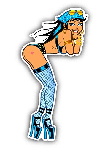 Sexy Cartoon Biker Girl Flexible Vinyl Magnet - 5