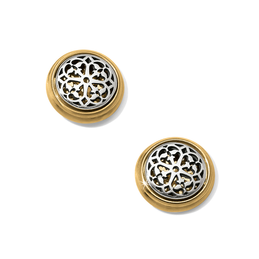 Brighton Ferrara Two Tone Post Earrings - Sterling Silver & 18K Gold Plated Elegant Stud Earrings for Women | Perfect for Everyday Wear, Office, Parties & Special Occasions