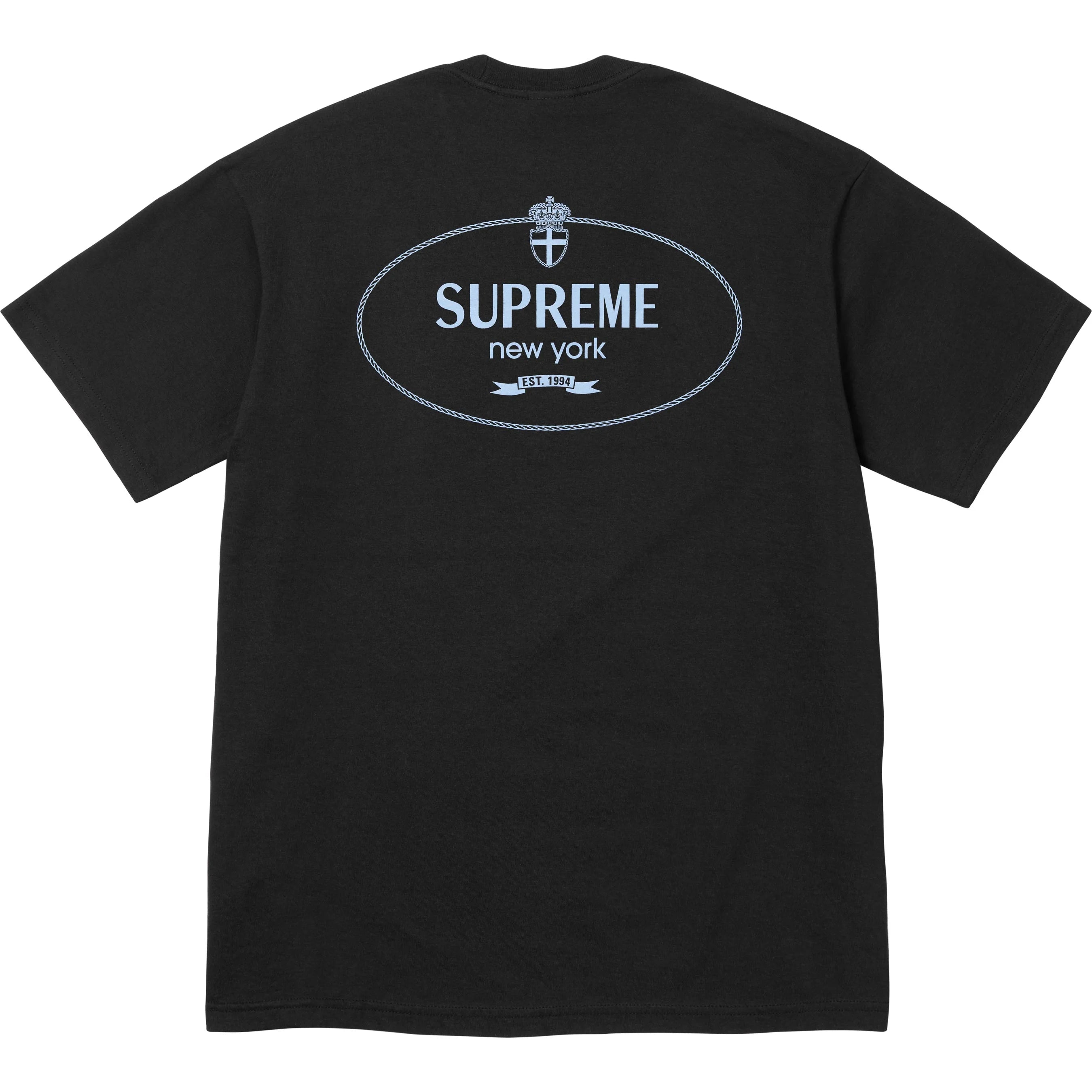 Supreme Crest Logo T-Shirt for Men - Black Cotton Streetwear Tee - Perfect for Casual Wear, Street Style & Urban Fashion
