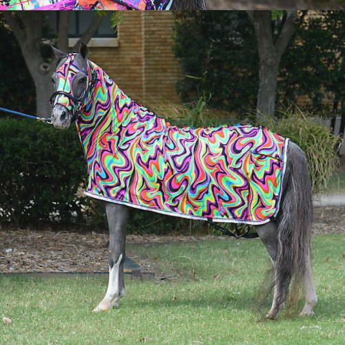 Bubbles Design Stretch Full Body Mini Horse Costume - Soft & Breathable Pet Outfit for Halloween, Christmas, Parties & Photo Shoots