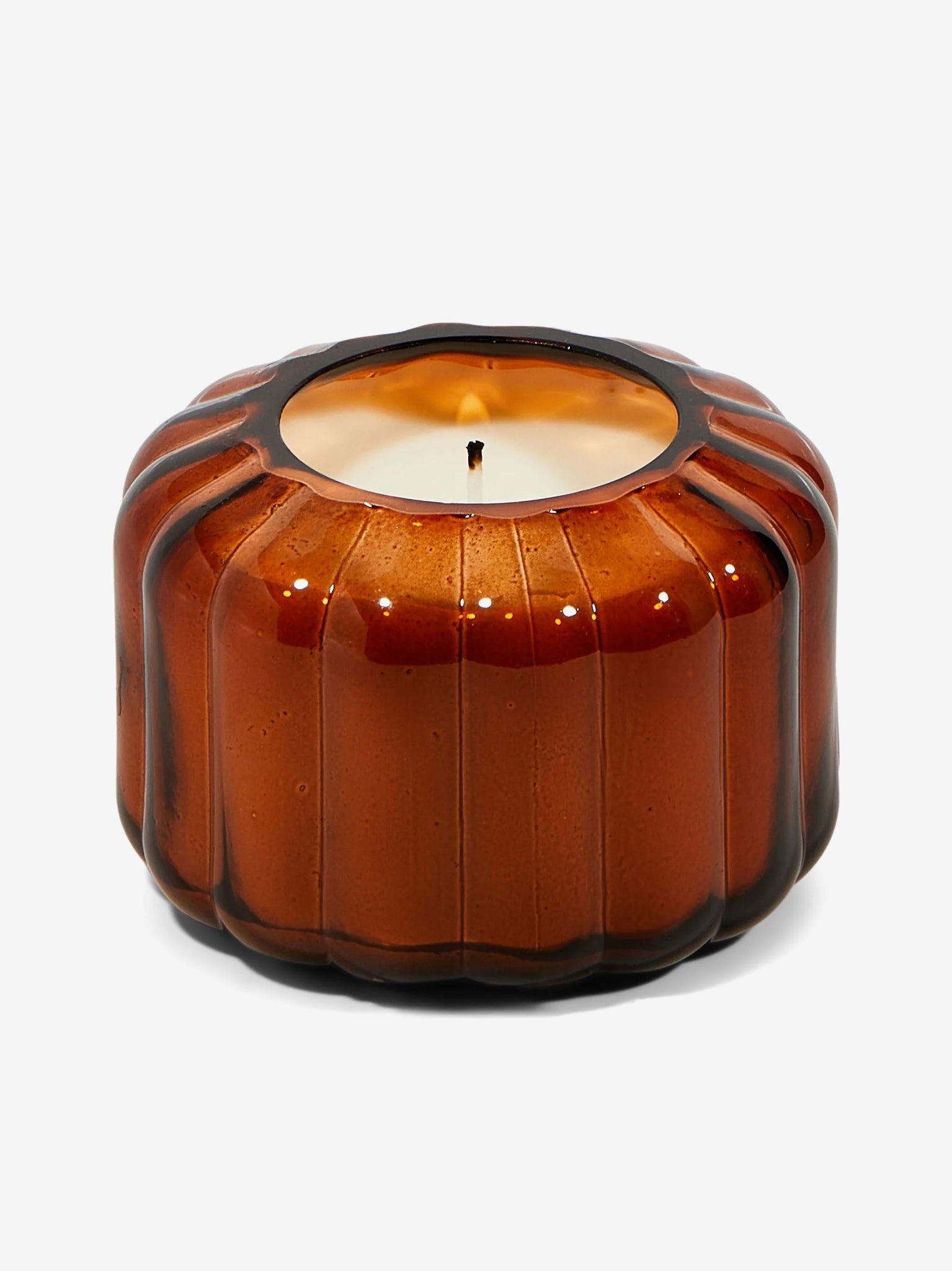 Paddywax Ripple Glass Votive Candle - Tobacco Patchouli Scented | Handmade Soy Wax Candles for Home Decor, Romantic Dinner & Relaxation
