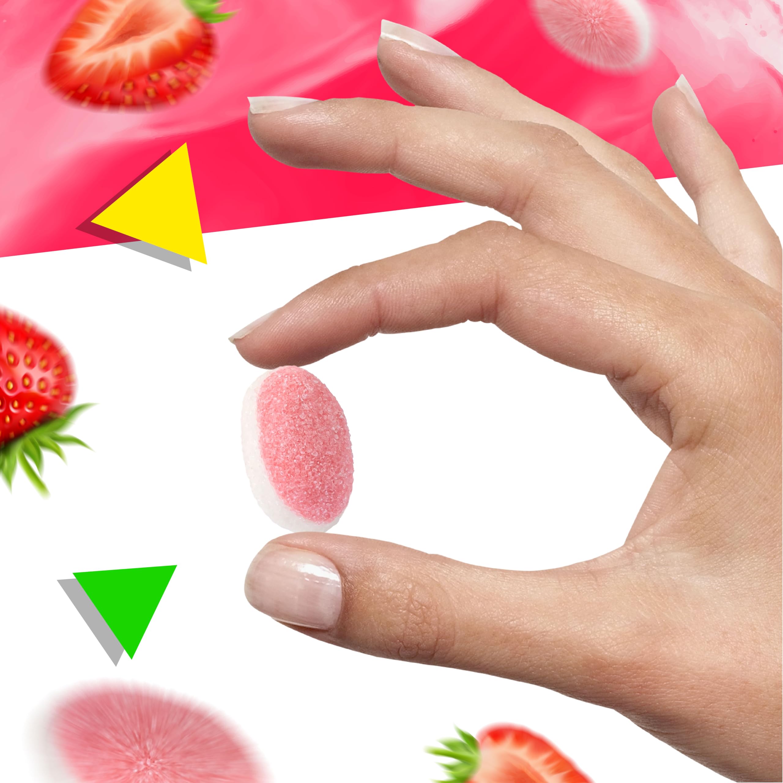 Strawberry Puffy Gummy Candy - 1 Pound Resealable Bag | Soft & Chewy Fruit Snacks for Kids, Party Favors, Movie Night Treats & On-the-Go Snacking