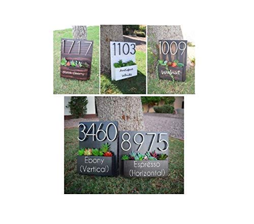 Customizable Address Sign with Planter Box - Modern House Number Display for Front Porch & Garden Decor | Perfect for Home, Apartment, and Mailbox Identification
