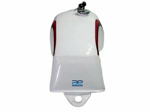 Yamaha RD350LC 1980-1981 Fuel Tank - White Painted Gas Petrol Tank with Cap & Key - Replacement for Motorcycle Restoration & Classic Bike Parts