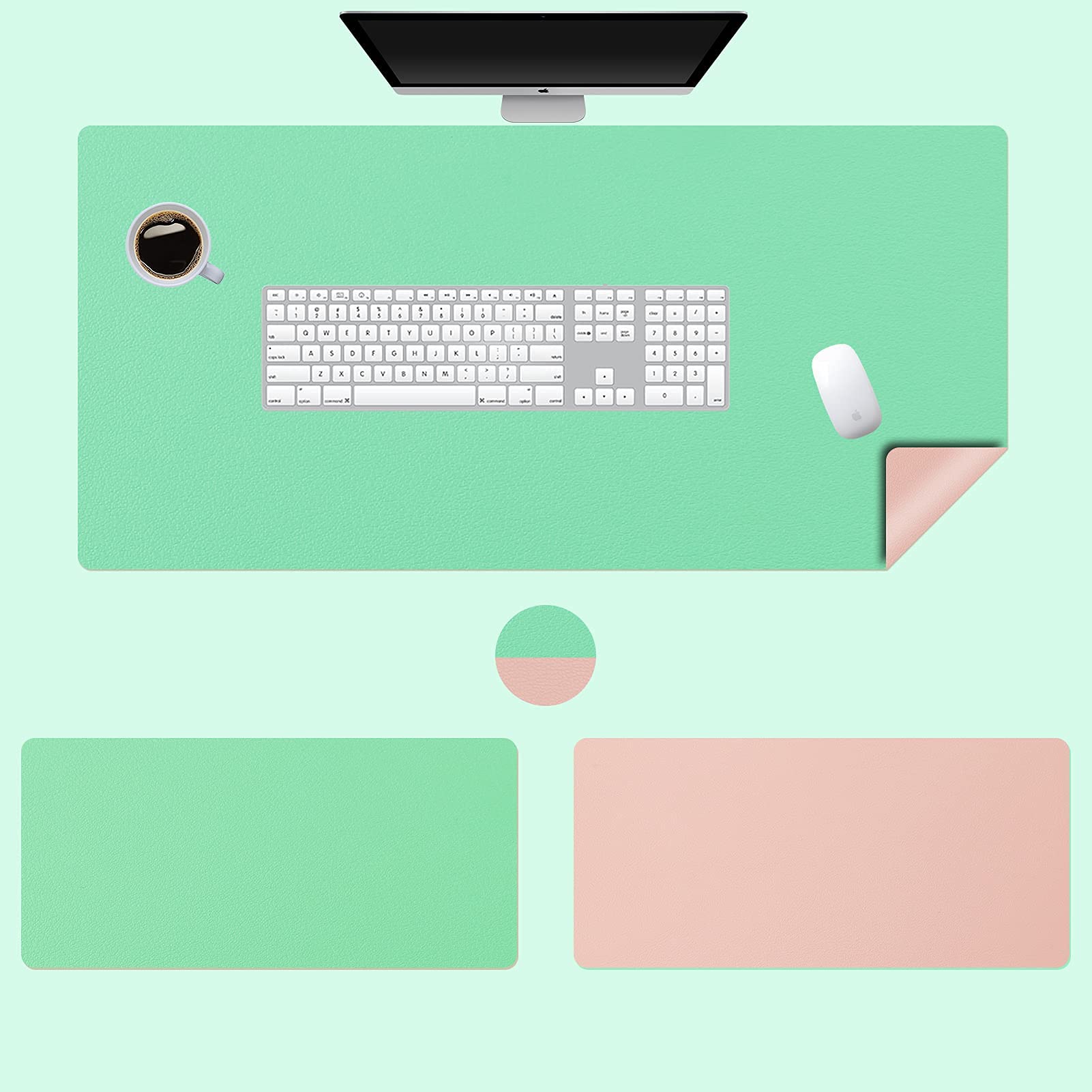 KINGFOM PU Leather Desk Pad Protector - 35.4