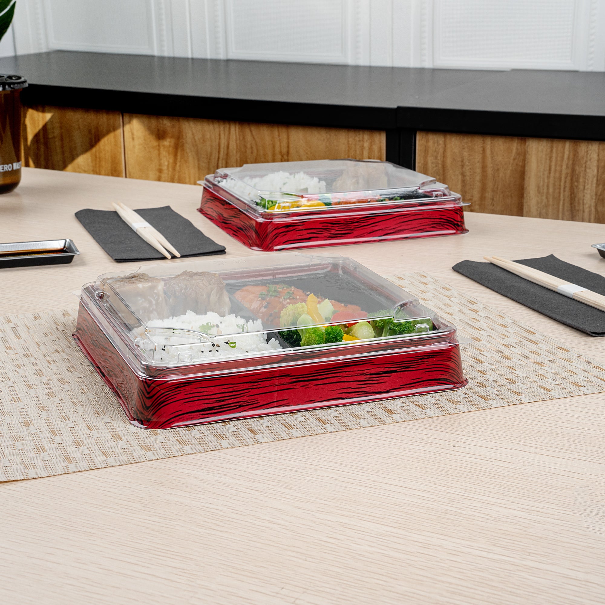 Bento Tek Square Clear Plastic Lids - 100 Pack for 18 oz Bento Boxes | Airtight Food Storage | Perfect for Meal Prep, School Lunches & Office Snacks