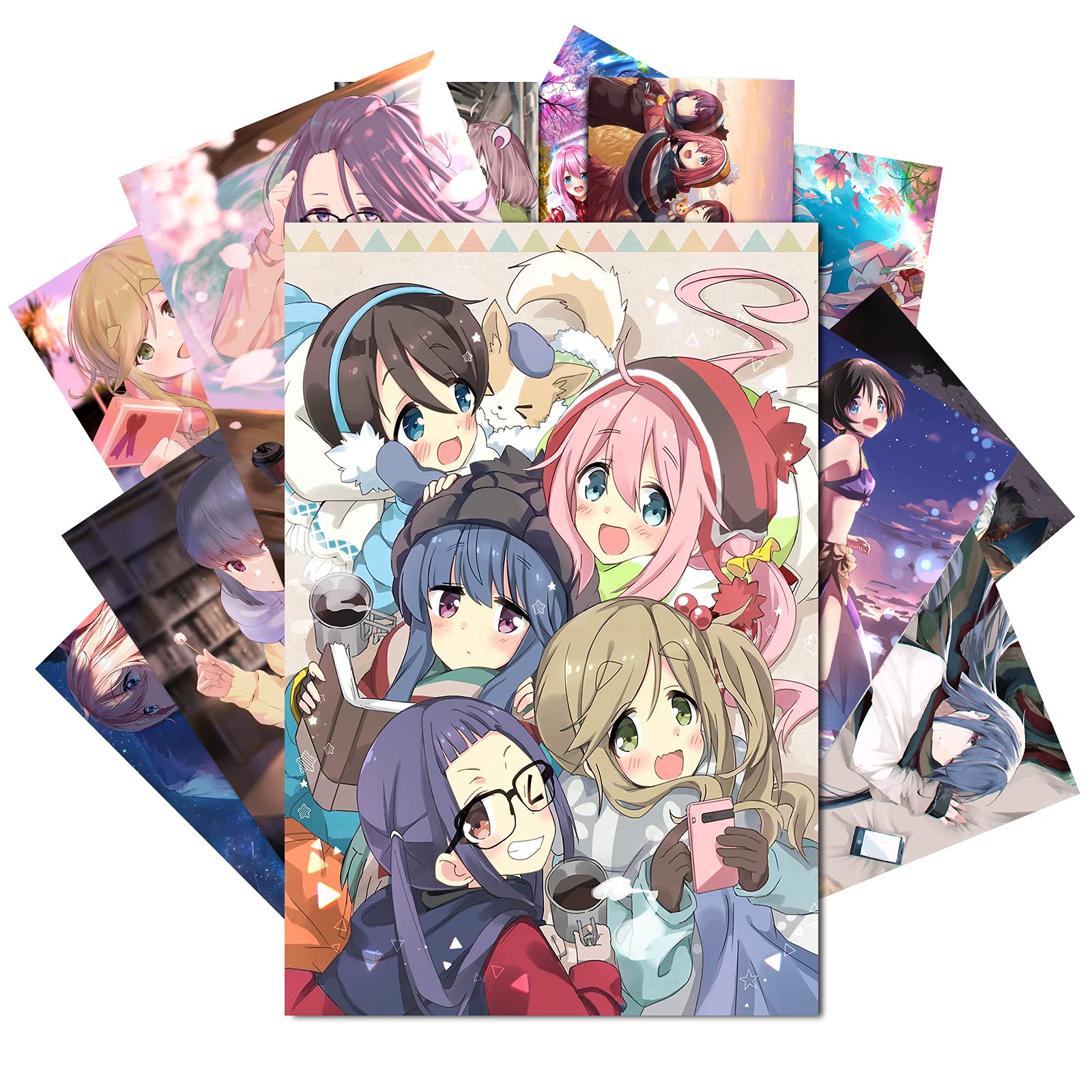 12 PCS Laid-Back Camp Anime Posters - 9.74x13.77 Inch (35x24.75cm) HD Wall Art Decor for Bedroom, Living Room & Office - Perfect for Anime Fans & Japanese Culture Enthusiasts