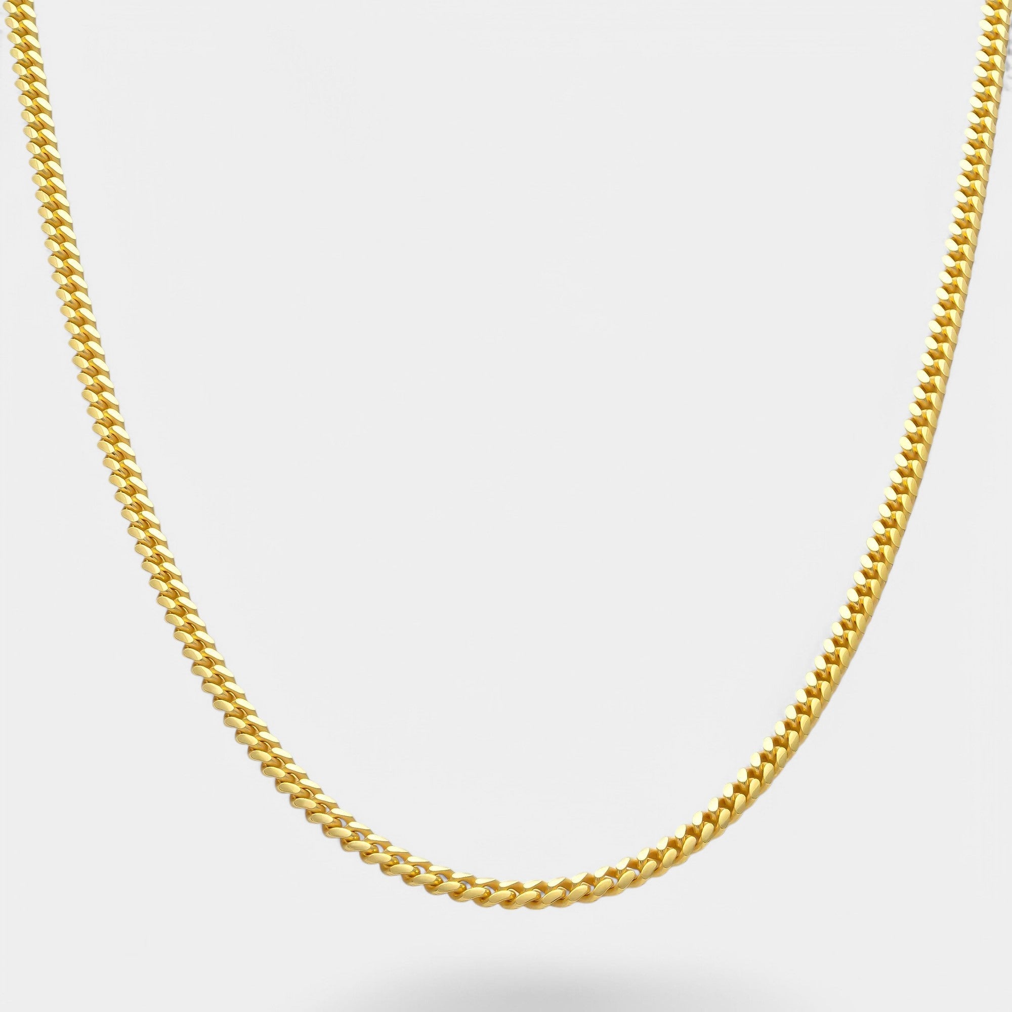 3mm Gold Vermeil Cuban Chain Necklace for Men & Women - Perfect for Casual, Party & Everyday Wear