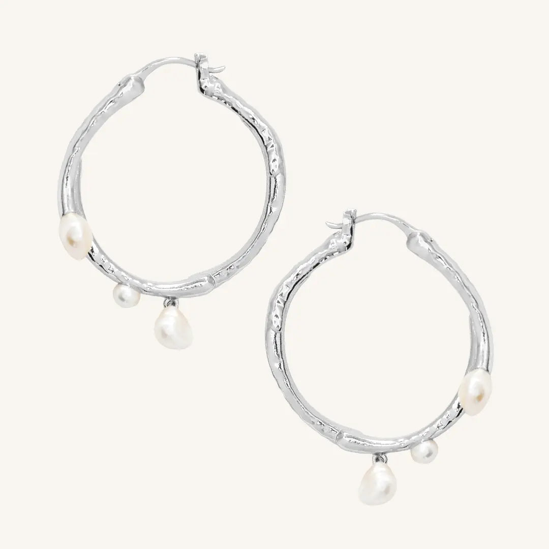 Elegant Pearl Hoop Earrings for Women - Classic & Timeless Jewelry Gift for Her - Perfect for Weddings, Parties & Everyday Wear