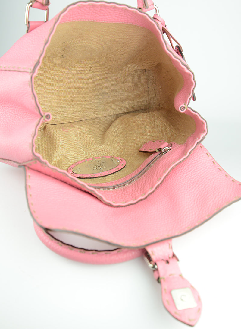 Fendi Selleria Leather Handbag in Pink - Luxury Women's Crossbody Bag for Work, Travel & Everyday Use