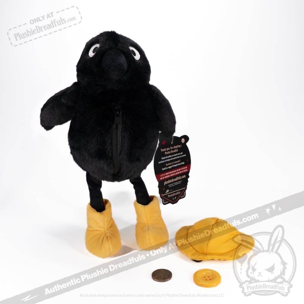 Plushie Dreadfuls Crowful Crow Stuffed Animal Toy - Cute & Soft Plush Crow for Halloween Decor, Gothic Gifts & Kawaii Collectibles