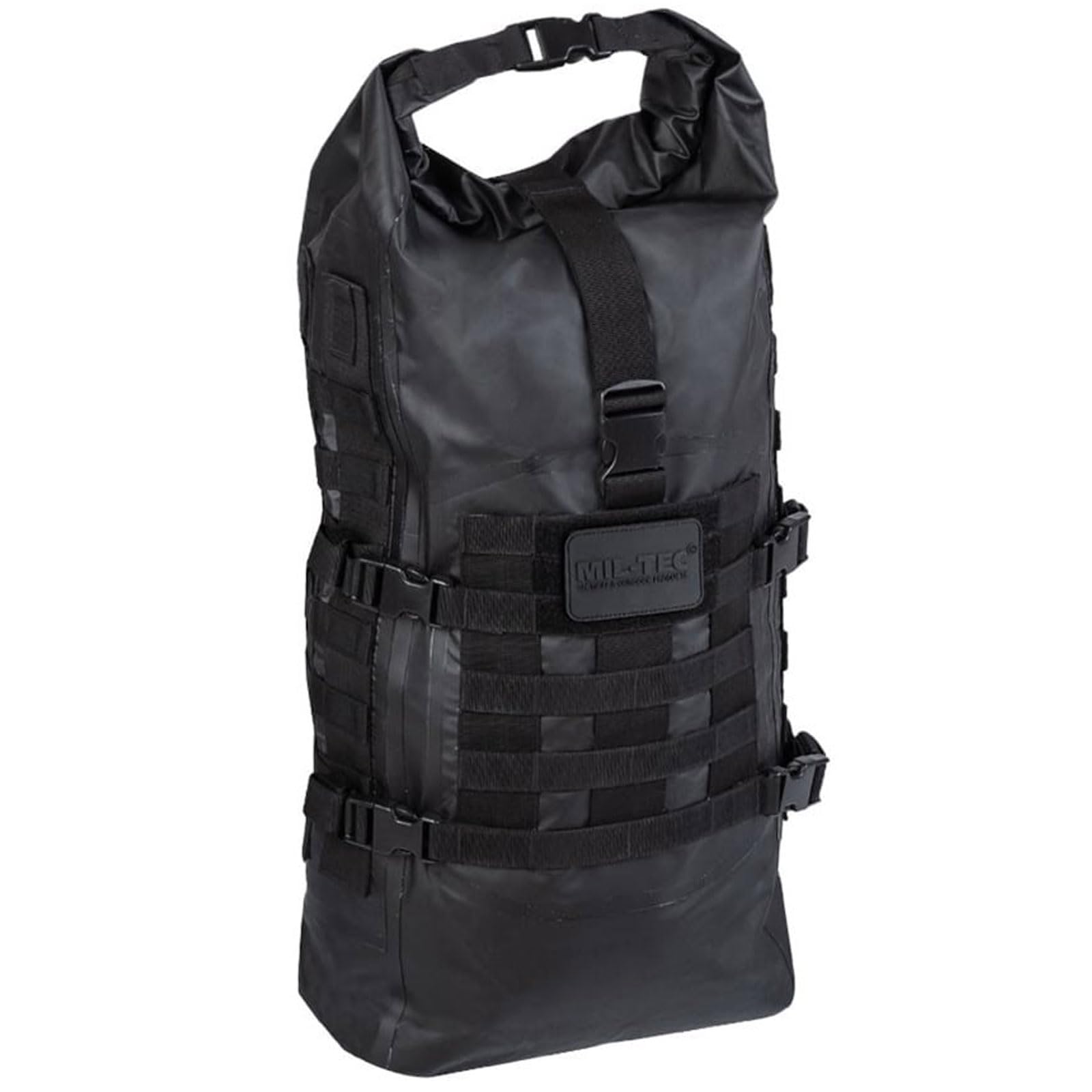 Mil-Tec 30L Tactical Waterproof Dry Bag Backpack - Unisex MOLLE Compatible for Kayaking, Boating, Camping & Hiking - Durable Military-Grade Gear with Adjustable Shoulder Straps & Padded Back (Black) | Perfect for Outdoor Adventures, Emergency Preparedness & Water Sports